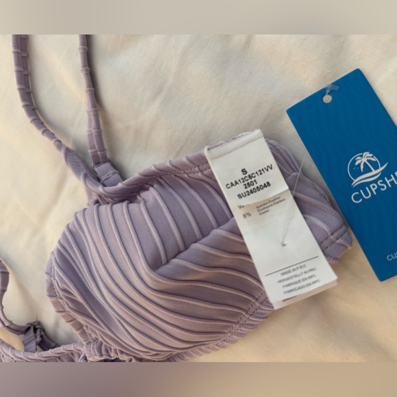 Cupshe Purple Ribbed Bikini Set - Picture 3 of 5